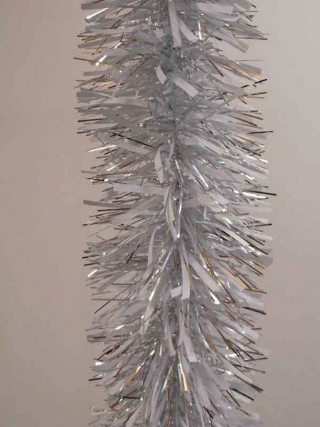 Picture of White and silver Christmas Garland 5 m (198 inch) Made in Italy PVC