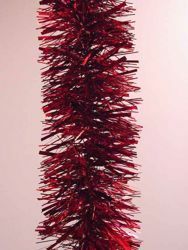 Imagen de Guirnalda navideña L. 5 m (198 inch), diám. cm 15 (5,9 inch) roja en plástico PVC