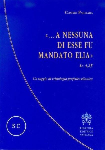 Imagen de A nessuna di esse fu mandato Elia (LC 4,25) Un saggio di cristologia profetico-elianica