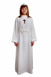 Picture of First Communion Alb for Girl with cincture pure Polyester Liturgical Tunic
