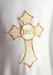 Picture of First Communion Alb Flared Shape boys girls Cross golden Trim Polyester 