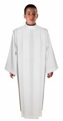 Picture of First Communion Alb boys girls with 4 folds pure Polyester Liturgical Tunic