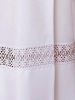 Imagen de Alba sacerdotal blanca pliegues y macramè mezcla algodón