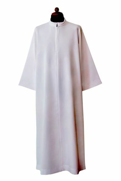 Picture of Flared Priestly Alb with turned Collar Cotton blend Liturgical Tunic
