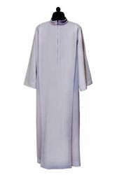 Picture of Priestly Alb with folds and turned Collar Cotton blend Liturgical Tunic