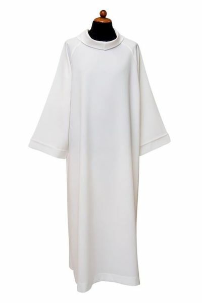 Picture of Priestly Alb with Raglan sleeve and false hood Polyester Liturgical Tunic