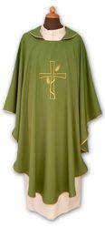 Picture of Liturgical Chasuble Cross Corn fine Polyester Ivory Violet Red Green