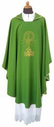 Picture of Liturgical Chasuble embroidery Pax Lilies Polyester Ivory Violet Red Green