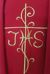 Immagine di Casula liturgica ricamo Croce JHS Poliestere Avorio Viola Rosso Verde
