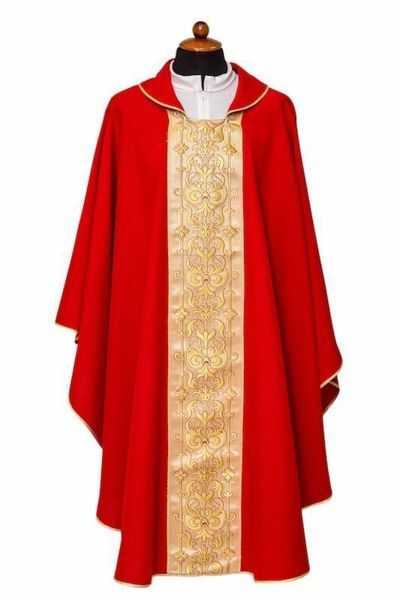 Picture of Liturgical Chasuble front Stole Polyester Ivory Violet Red Green