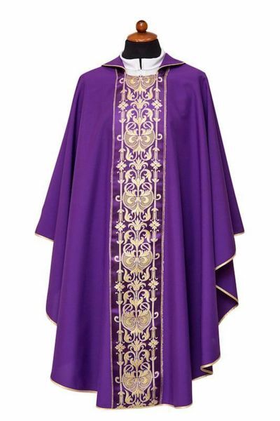 Picture of Liturgical Chasuble front Stole Polyester Ivory Violet Red Green