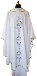 Picture of Marian Liturgical Chasuble Marian embroidery Polyester White