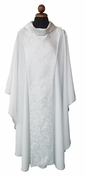 Picture of Chasuble | Roll collar | With scapular, laminated trim | Polyester