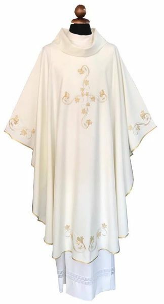 Picture of Chasuble | Roll collar | Embroidery | Cross | Wool blend