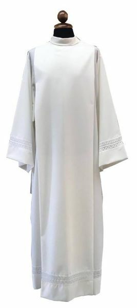Imagen de Alba Sacerdotal marfil bordado mezcla Lana Túnica litúrgica
