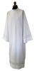 Immagine di Camice sacerdotale bianco con piegoni e merletto misto cotone