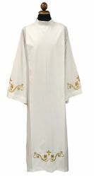 Picture of Priestly Alb with embroidery white Cotton blend Liturgical Tunic