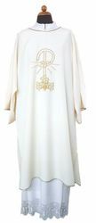 Picture of Deacon Liturgical Dalmatic front and back Pax Lilies pure Polyester
