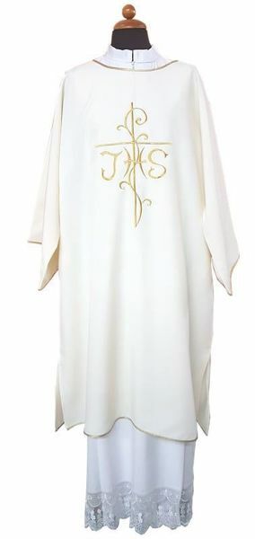Picture of Deacon Liturgical Dalmatic front and back Cross JHS pure Polyester
