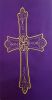Imagen de Estola sacerdotal poliester bordado dorado Cruz Flor