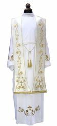 Picture of Priest Roman Liturgical Stole embroidery Cotton blend Ivory Violet Red Green
