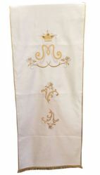 Picture of Marian Church Lectern Cover cm 250x50 (98,4x19,7 inch) Satin (Raso) Ivory white