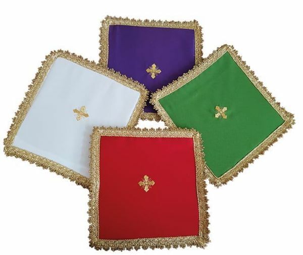 Picture of Pall Eucharistic Chalice Cover Polyester Ivory Violet Red Green cm 17x17 (6,7x6,7 inch) Altar Linen 