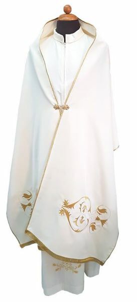 Picture of Clergy Humeral Veil liturgical embroidery Cross JHS Polyester Ivory white Violet Red Green