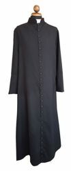 Picture of Clergy Cassock covered buttons black Polyester Fabric