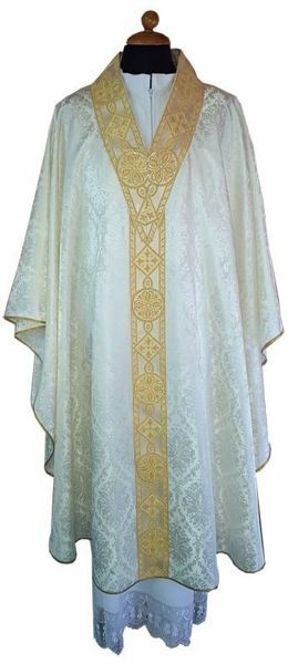 Immagine di Casula sacerdotale collo aperto damasco acetato 