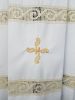 Imagen de Sobrepelliz sacerdotal blanca 6 pliegues y partición en Cruz mezcla lana