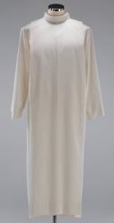 Picture of Liturgical Alb turned collar and folds Cotton blend priestly Tunic Felisi 1911 White 