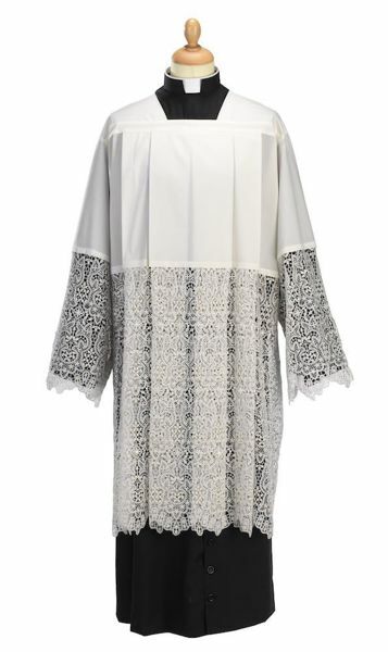Picture of Liturgical Surplice fillet dot macramè lace Cotton blend Felisi 1911 White 