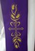 Imagen de Estola sacerdotal poliester bordado dorado Cruz Espigas