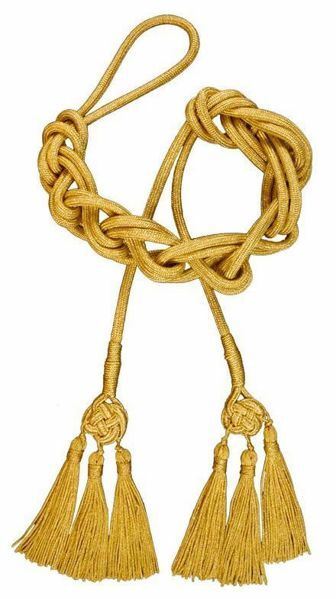 Picture of Celtic Knot Cincture Gold 3 small Tassels Cotton blend Felisi 1911 Gold