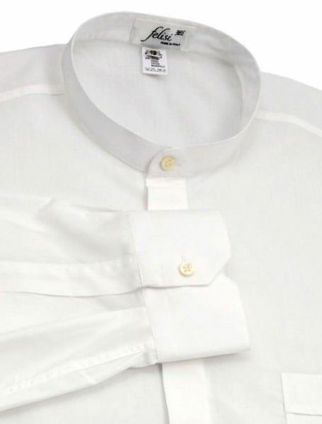 Imagen de Camisa para Sotana blanca Felisi 1911 cuello coreano algodón