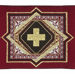 Picture of Galloon Tapestry H. cm 10 (3,9 inch) Pure Polyester Fabric Straw Yellow Red Violet Green Flag Trim Orphrey Banding for liturgical Vestments 