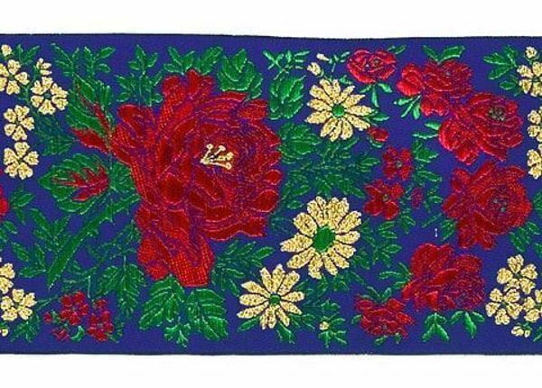 Picture of Liturgical Galloon trim Lamé flowers H. 7,5 cm (2,95 inch)