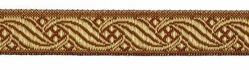 Picture of Galloon antique Gold for furniture H. cm 2 (0,8 inch) Polyester and Acetate Fabric Brown Yellow Trim Orphrey Banding for liturgical Vestments 
