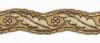 Immagine di Gallone Colonna Quadrifoglio scantonato oro / bordeaux H. 3 cm