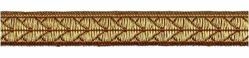 Picture of Galloon antique Gold Palm Trees H. cm 1,5 (0,6 inch) Polyester and Acetate Fabric Brown Trim Orphrey Banding for liturgical Vestments 