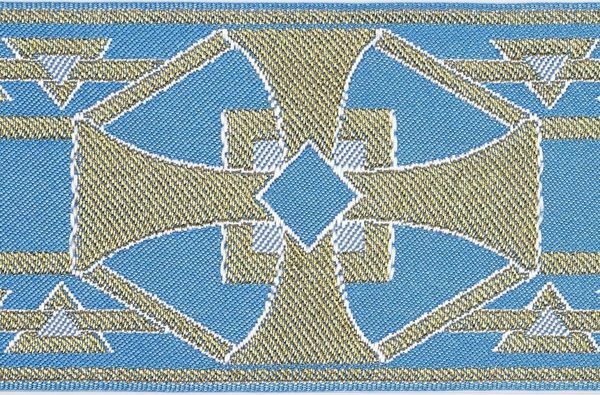 Imagen de Galón dorado Cruz H. 9 cm para ornamentos litúrgicos