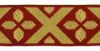 Imagen de Galón dorado Cruz San Andrés H. 9 cm para ornamentos litúrgicos