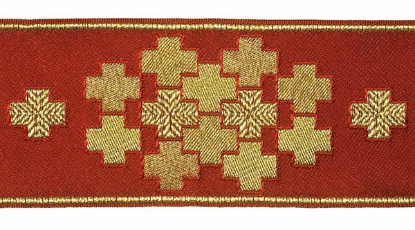 Imagen de Galón oro Cruces modulares H. 9 cm para ornamentos litúrgicos