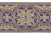 Picture of Galloon Golden Thread Gerbera H. cm 9 (3,5 inch) Polyester and Acetate Fabric Red Celestial Olive Green Violet Yellow Trim Orphrey Banding for liturgical Vestments 