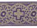 Picture of Galloon Golden Thread Cross H. cm 9 (3,5 inch) Polyester and Acetate Fabric Red Celestial Olive Green Violet Yellow Trim Orphrey Banding for liturgical Vestments 