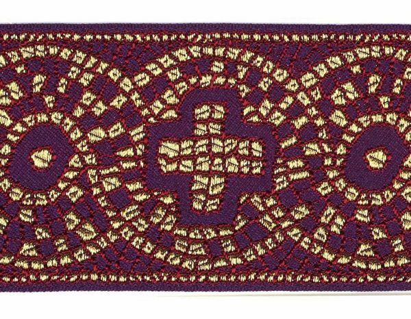 Imagen de Galón oro Cruz H. 9 cm para ornamentos litúrgicos