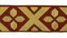 Picture of Galloon Golden Thread St. Andrew Cross H. cm 9 (3,5 inch) Polyester and Acetate Fabric Red Celestial Olive Green Violet Trim Orphrey Banding for liturgical Vestments 