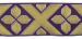 Picture of Galloon Golden Thread St. Andrew Cross H. cm 9 (3,5 inch) Polyester and Acetate Fabric Red Celestial Olive Green Violet Trim Orphrey Banding for liturgical Vestments 