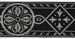 Immagine di Gallone Bizantino filo argento H. cm 9 (3,5 inch) Poliestere Acetato Nero Rosa Tessuto per Paramenti liturgici